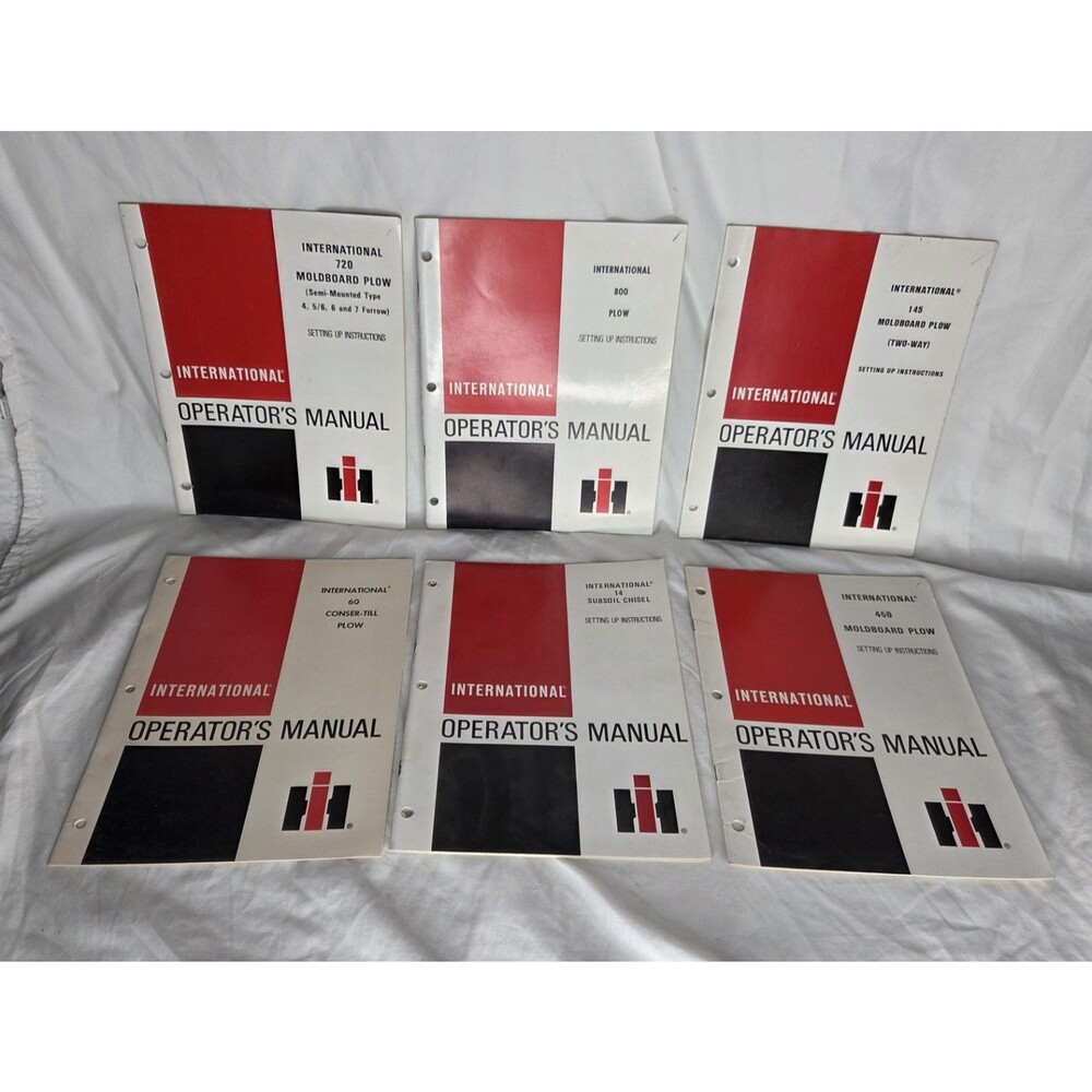 Vtg International Harvester IH Operators Manuals Plows & Chisel Lot Of 6